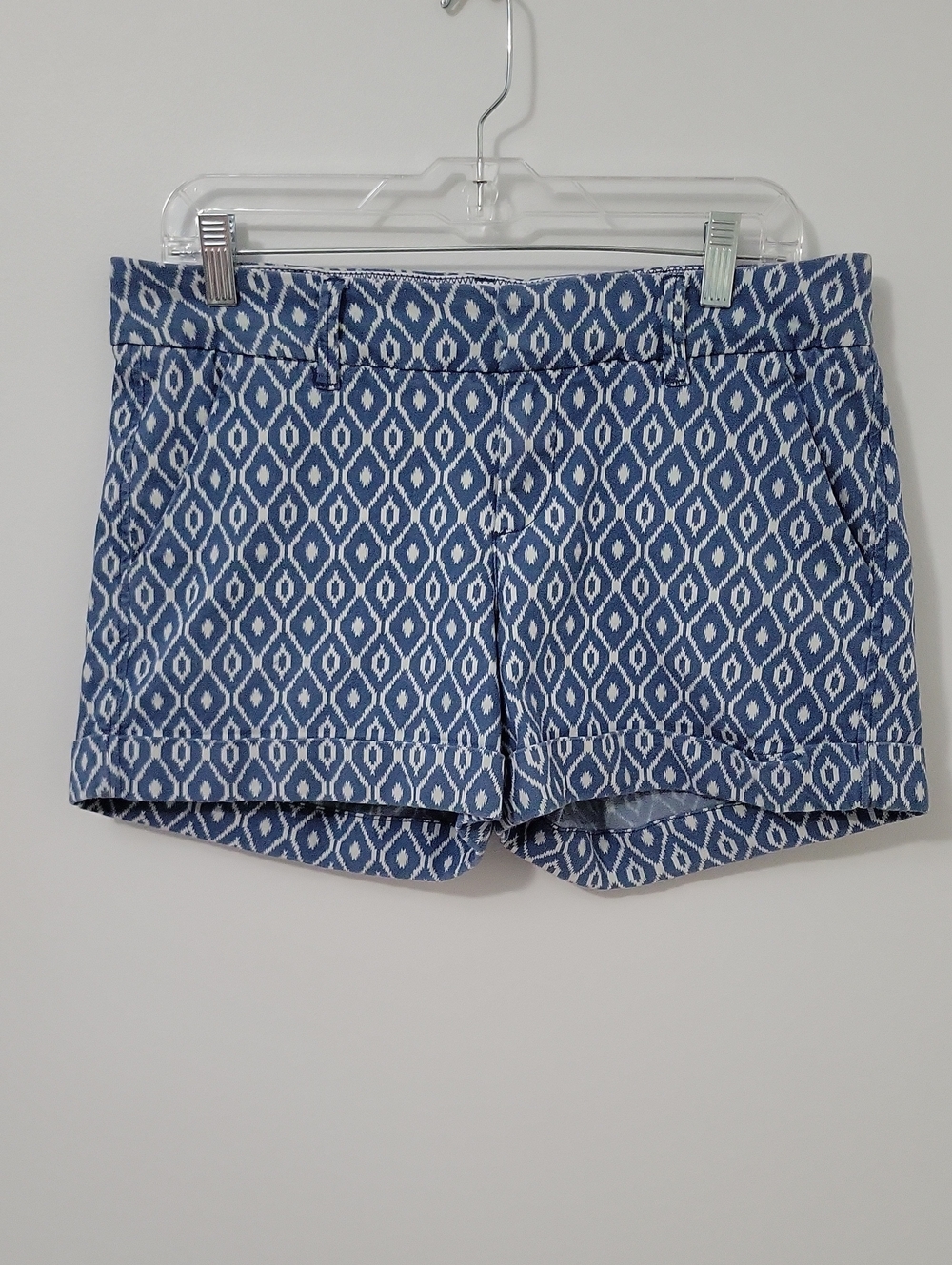 Dear John Blue Geometric Print Jean Shorts, Size 30